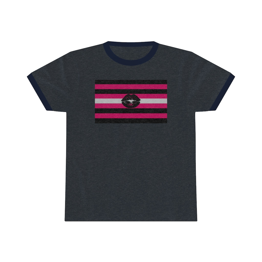 Old-school Queer Femme Pride Ringer Tee - up to 4xL