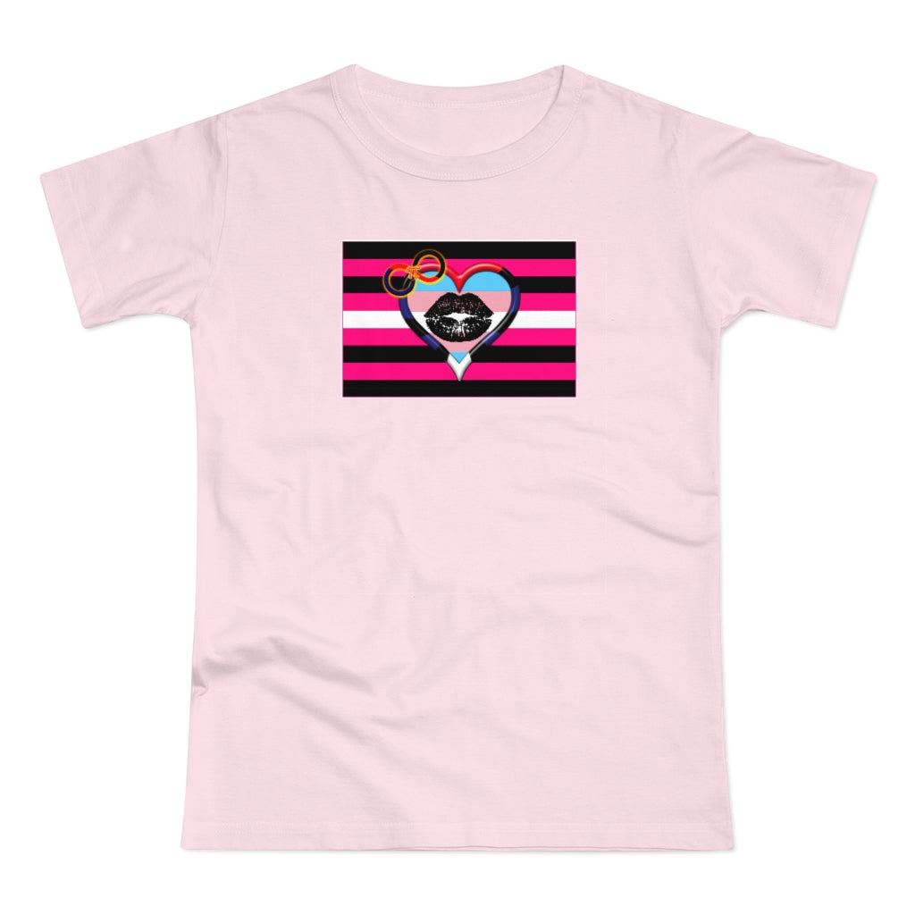 Transromantic Poly BDSM Femme Pride heart - Fitted Jersey T-shirt xxS-2xl Plus