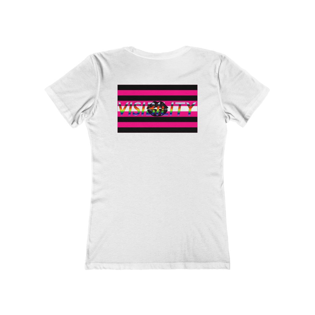 Femme-Visibility Kiss, Double Side Print T-shirt - up to 2x