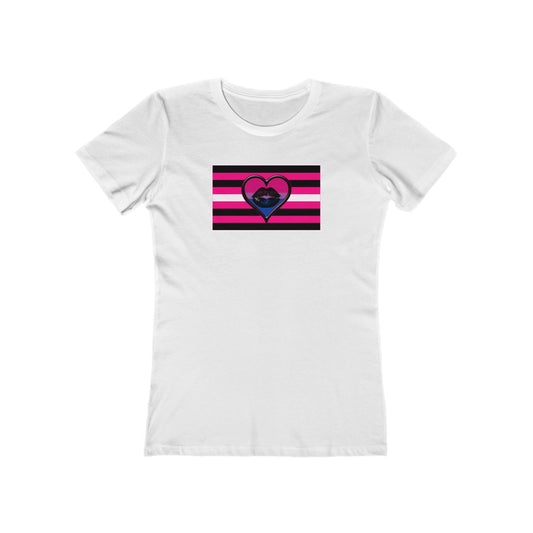 BiSexual Queer Femme Pride flag heart T-shirt - up to 2x lgbt Bi Femme Visibility