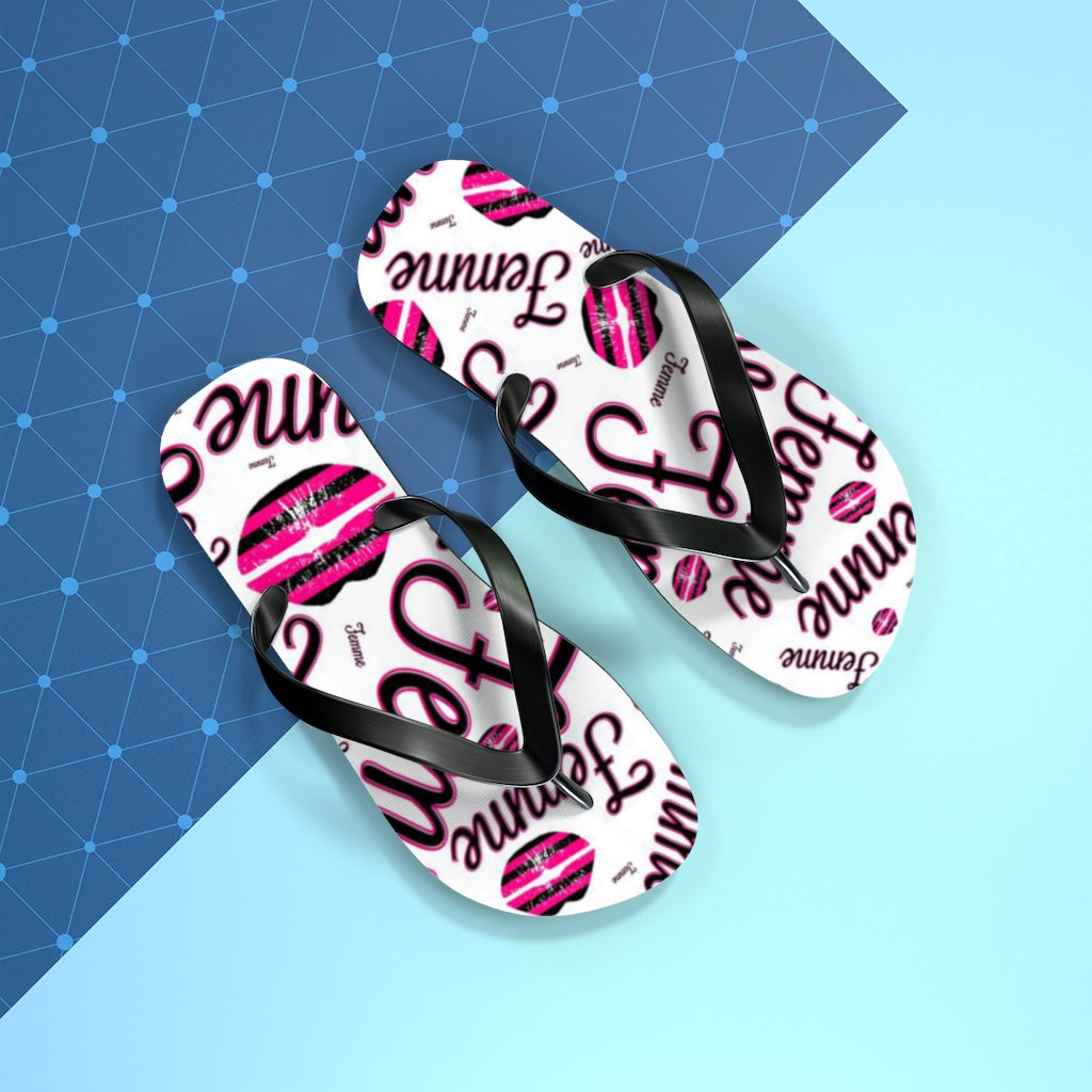 Queer Femme Pride 'Femme Toss' print Flip Flops, Sandals