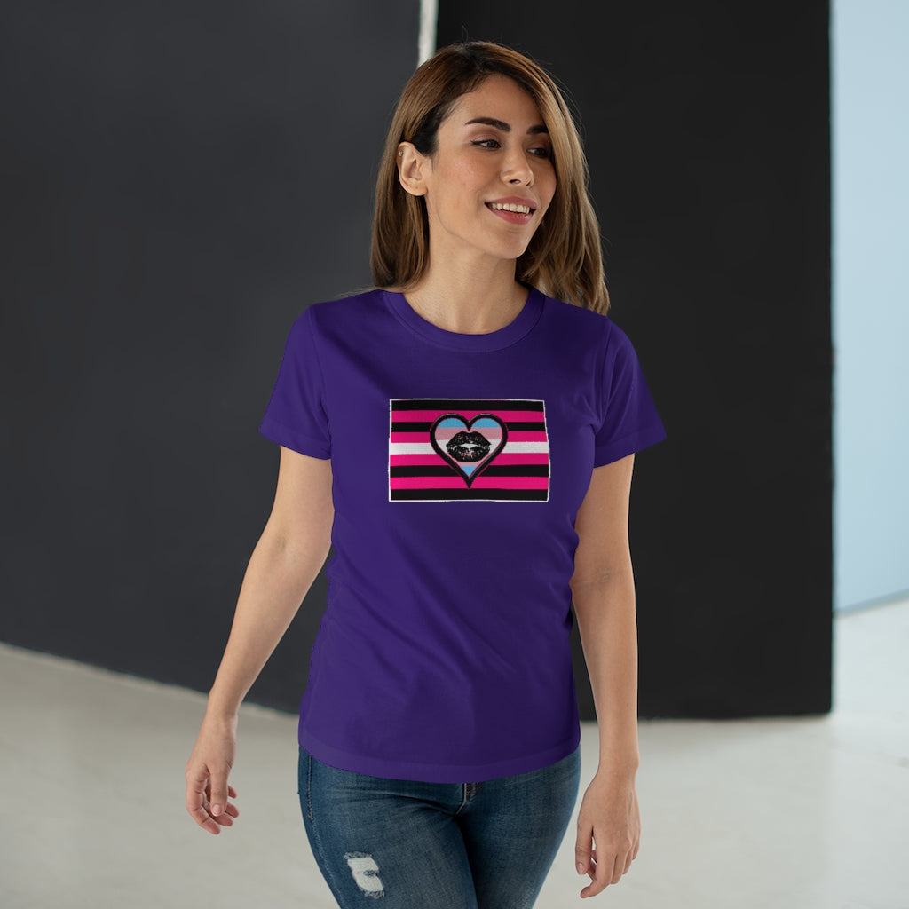 TransRomantic Queer Femme Pride Fitted Jersey T-shirt XS-3xl Plus