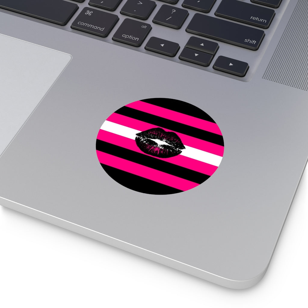 Round Vinyl Queer Femme Pride stickers - waterproof, 4 sizes