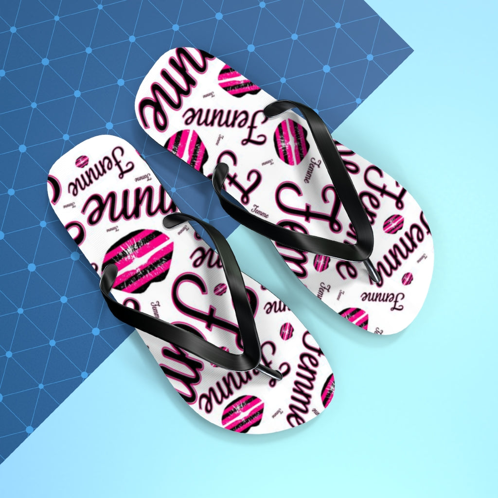 Queer Femme Pride 'Femme Toss' print Flip Flops, Sandals