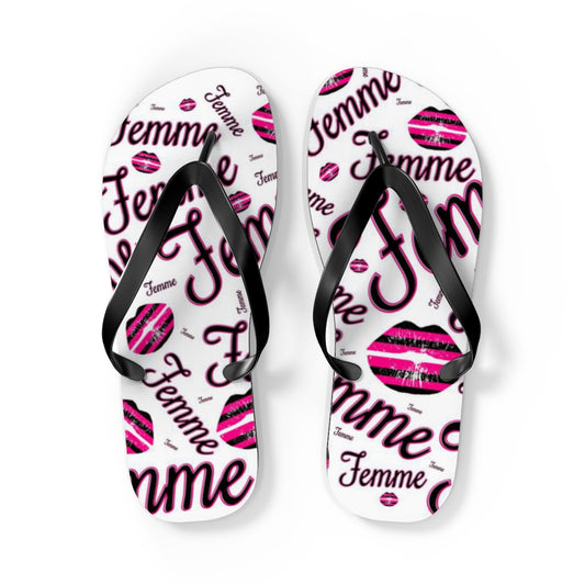 Queer Femme Pride 'Femme Toss' print Flip Flops, Sandals