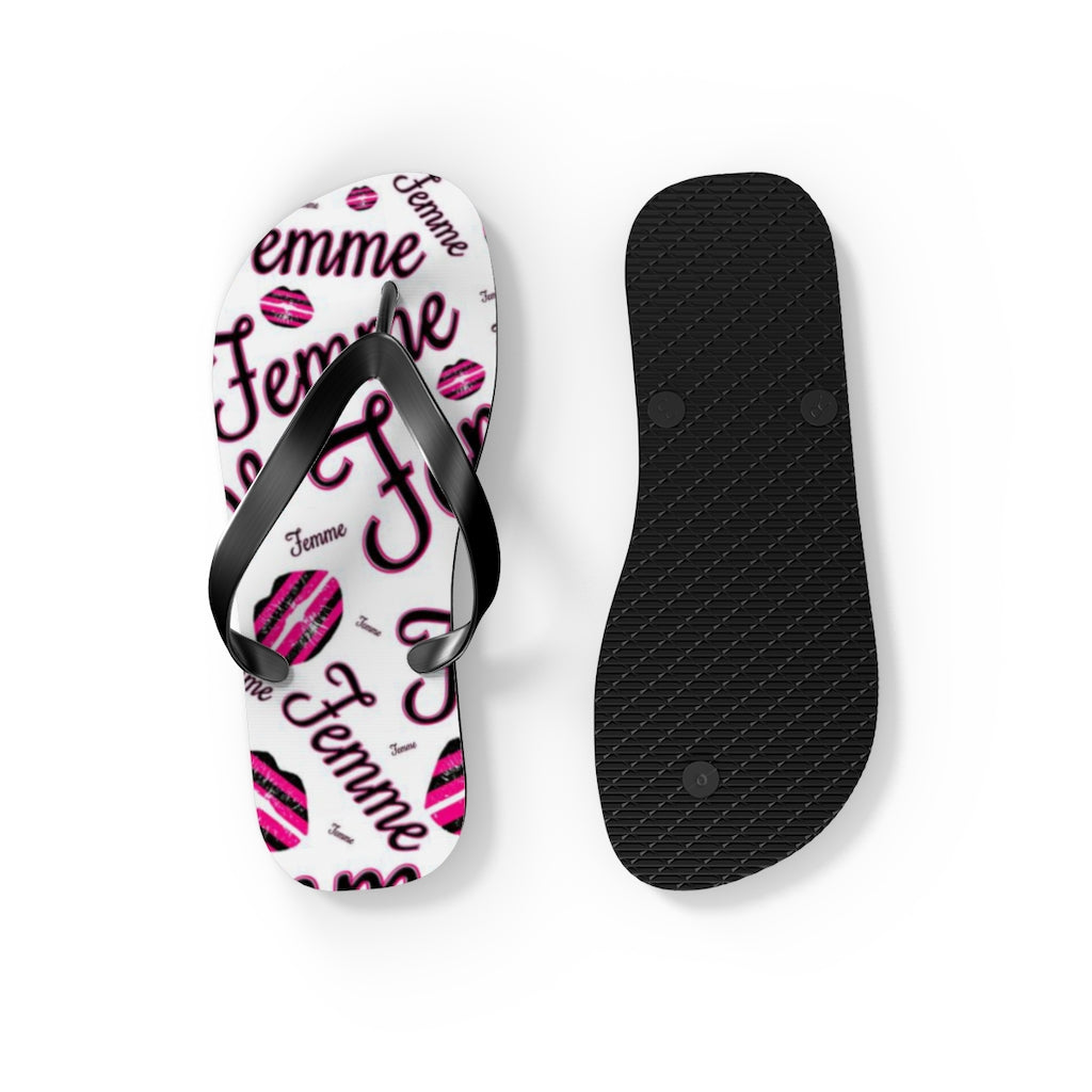 Queer Femme Pride 'Femme Toss' print Flip Flops, Sandals