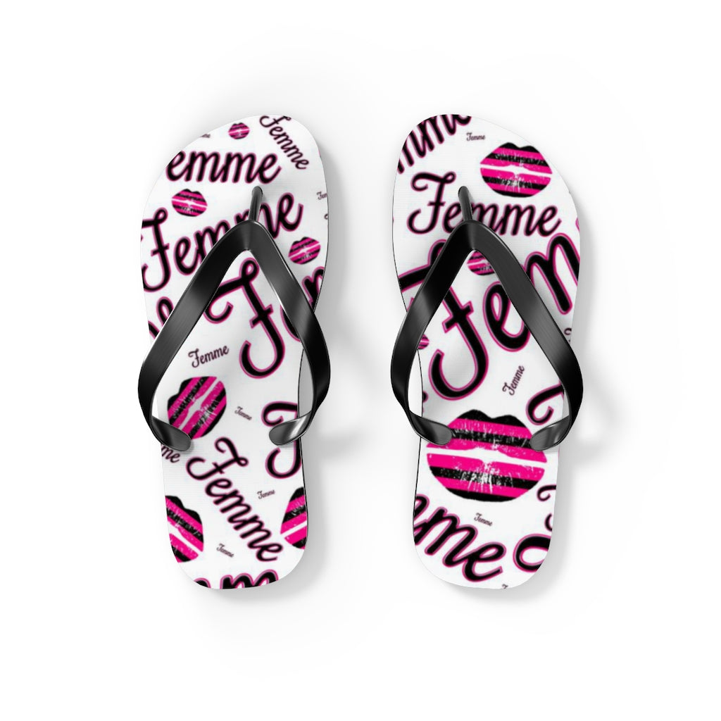 Queer Femme Pride 'Femme Toss' print Flip Flops, Sandals
