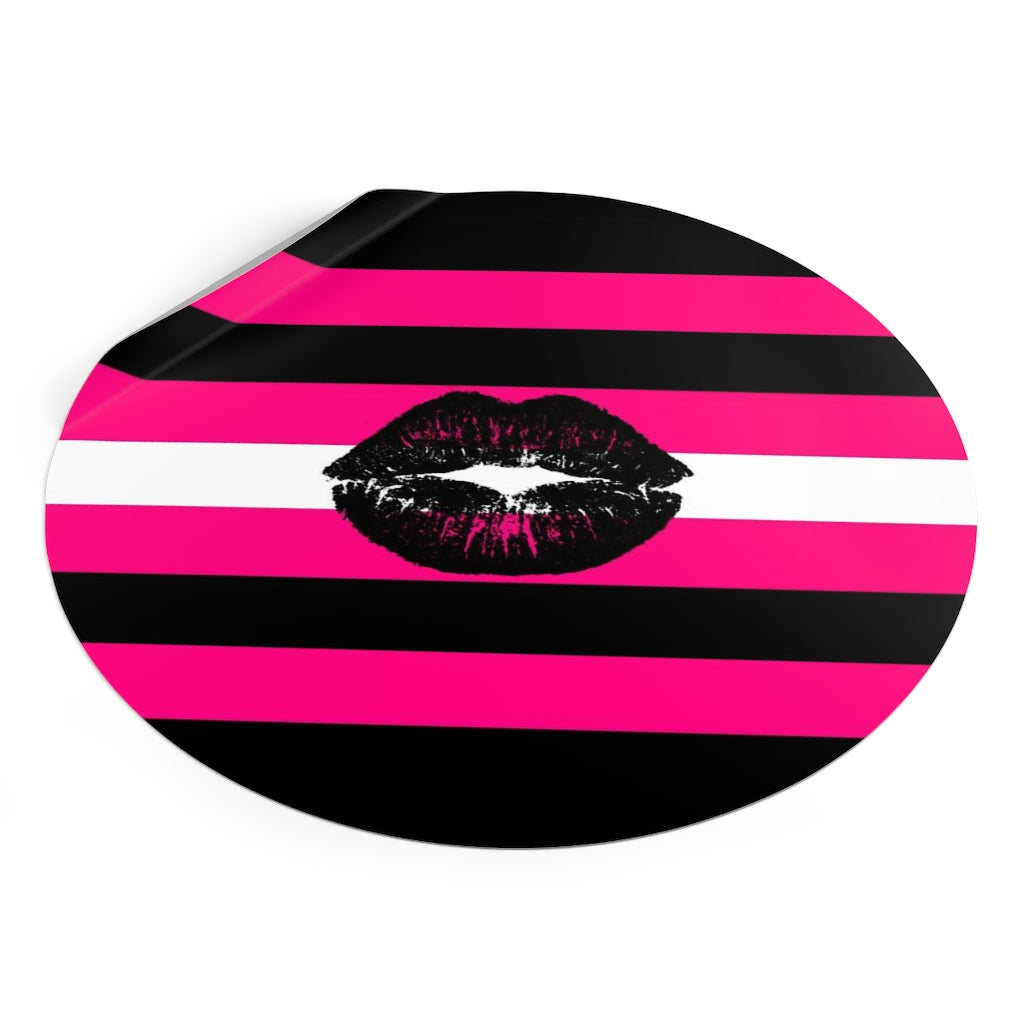 Round Vinyl Queer Femme Pride stickers - waterproof, 4 sizes