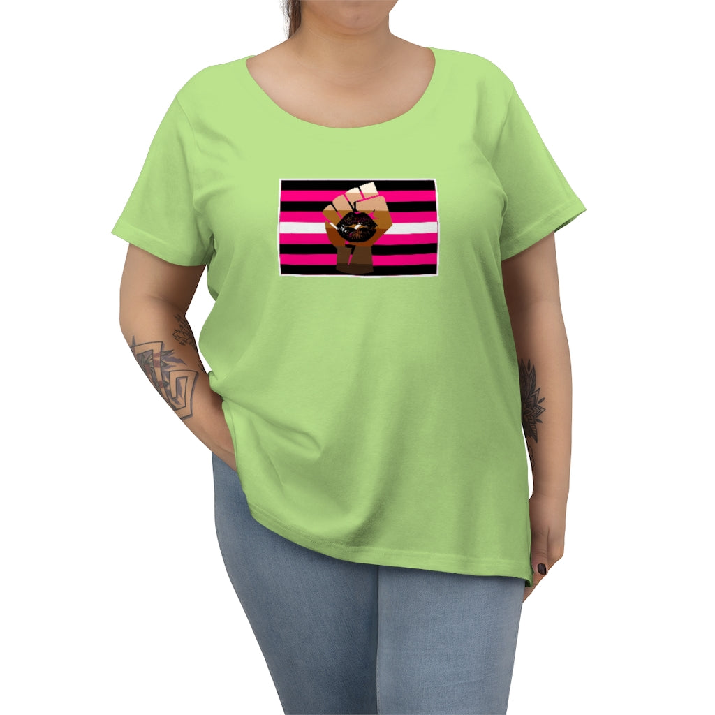 BIPOC Fist Queer Femme Pride t-shirt - Plus size Tee, sizes 14-28w