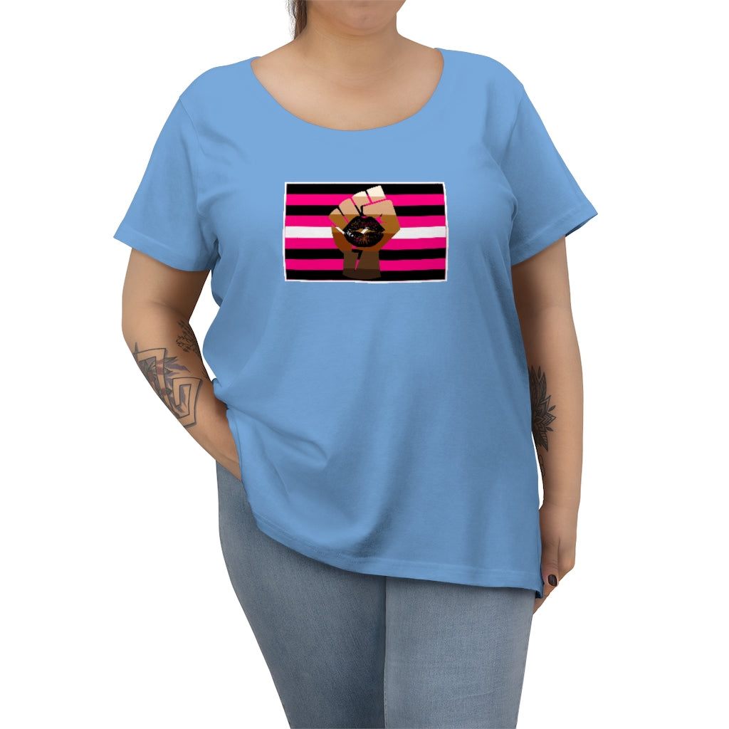 BIPOC Fist Queer Femme Pride t-shirt - Plus size Tee, sizes 14-28w