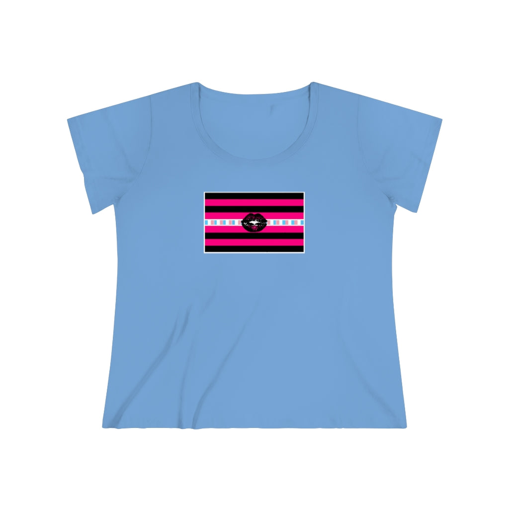 Trans Femme Pride Strip t-shirt - Curvy Cut Plus size Tee, sizes 14-28w 2xl-5xl