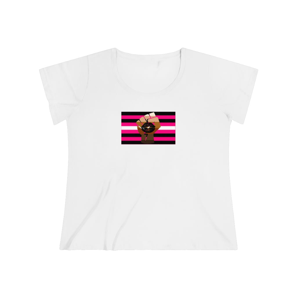 BIPOC Fist Queer Femme Pride t-shirt - Plus size Tee, sizes 14-28w