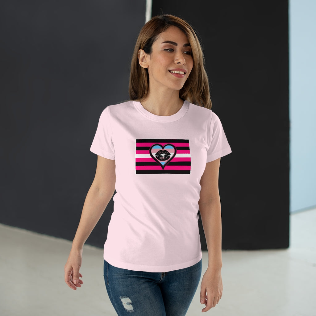 TransRomantic Queer Femme Pride Fitted Jersey T-shirt XS-3xl Plus