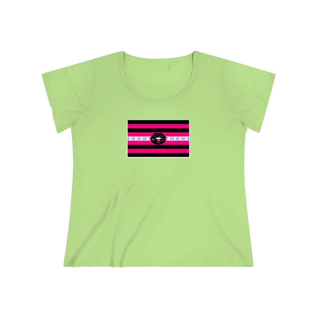 Trans Femme Pride Strip t-shirt - Curvy Cut Plus size Tee, sizes 14-28w 2xl-5xl