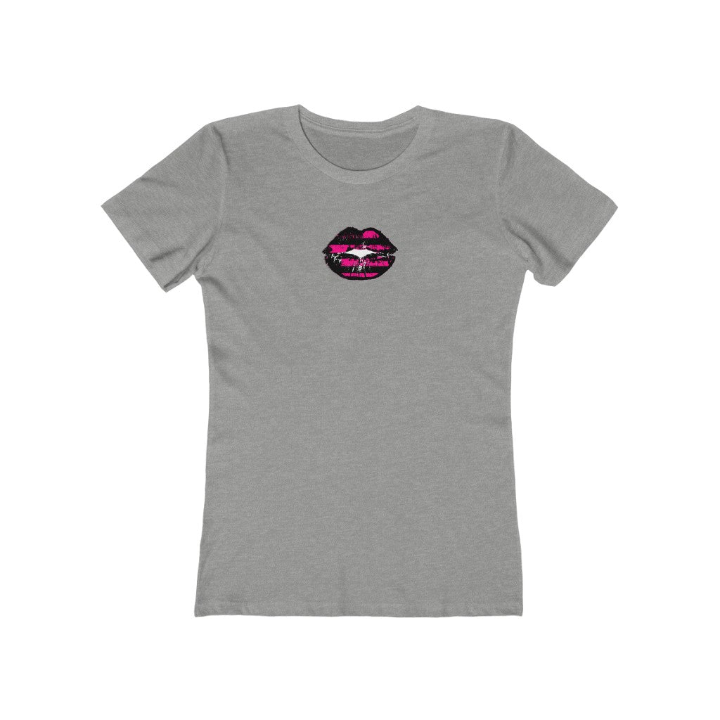 Femme-Visibility Kiss, Double Side Print T-shirt - up to 2x