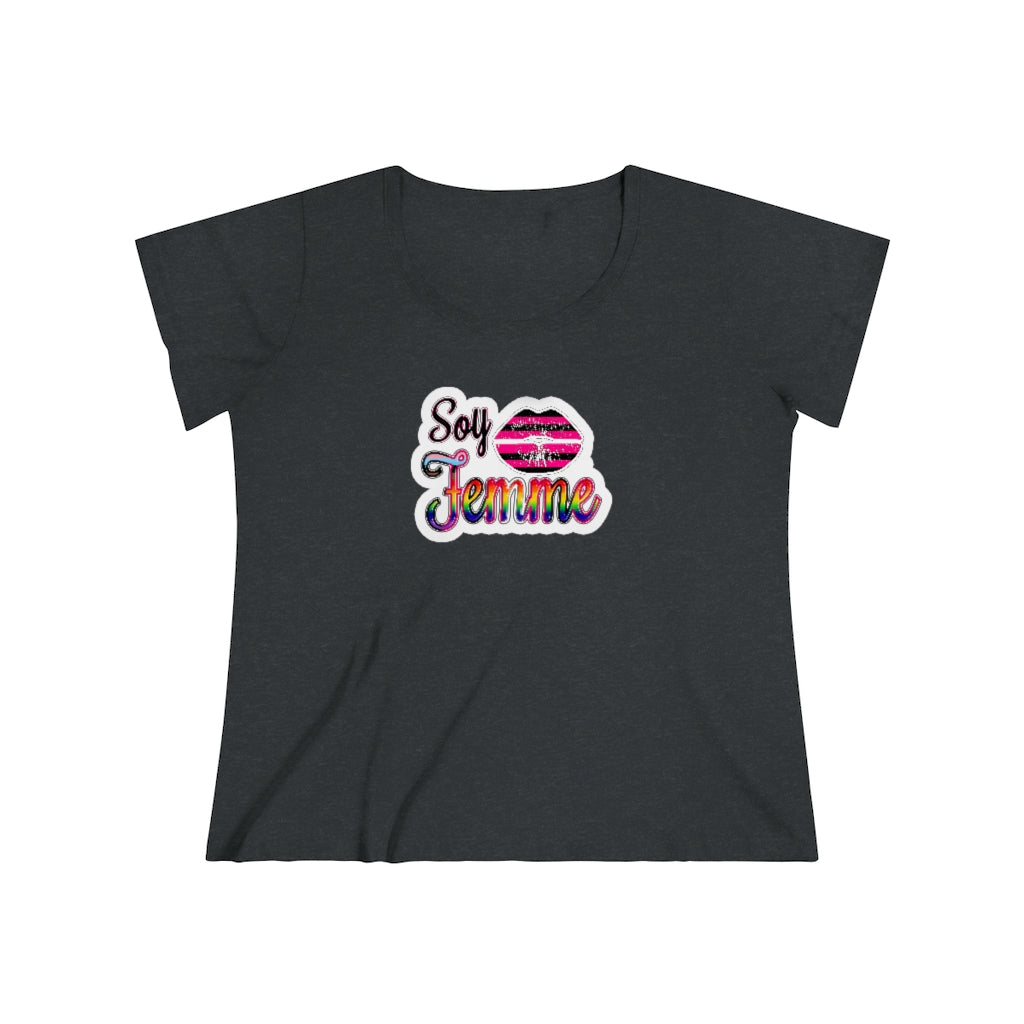 Soy Femme! 'Sticker' Print - Queer Femme Pride t-shirt - Curvy Cut Plus size Tee, sizes 14-28w 2x-5x