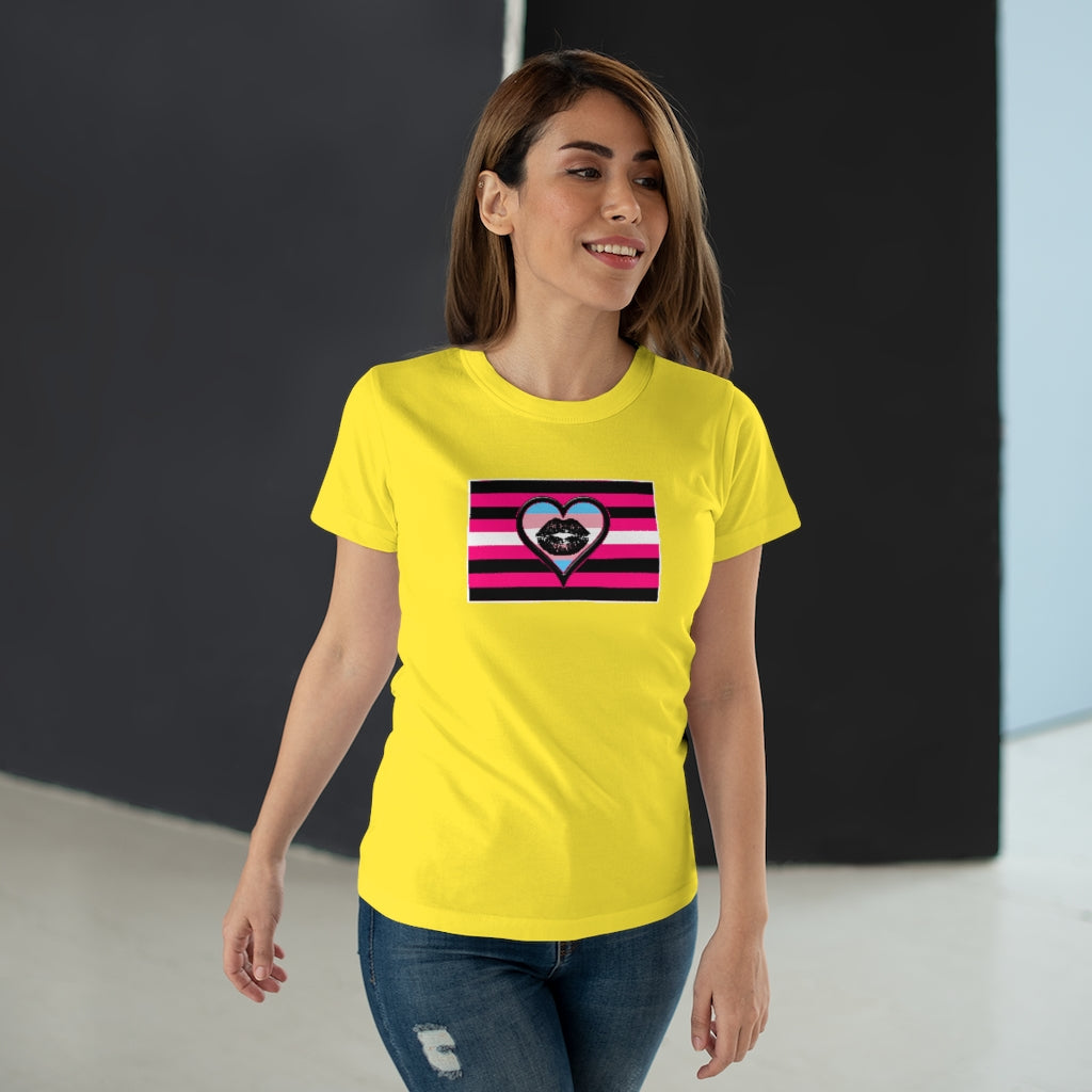 TransRomantic Queer Femme Pride Fitted Jersey T-shirt XS-3xl Plus