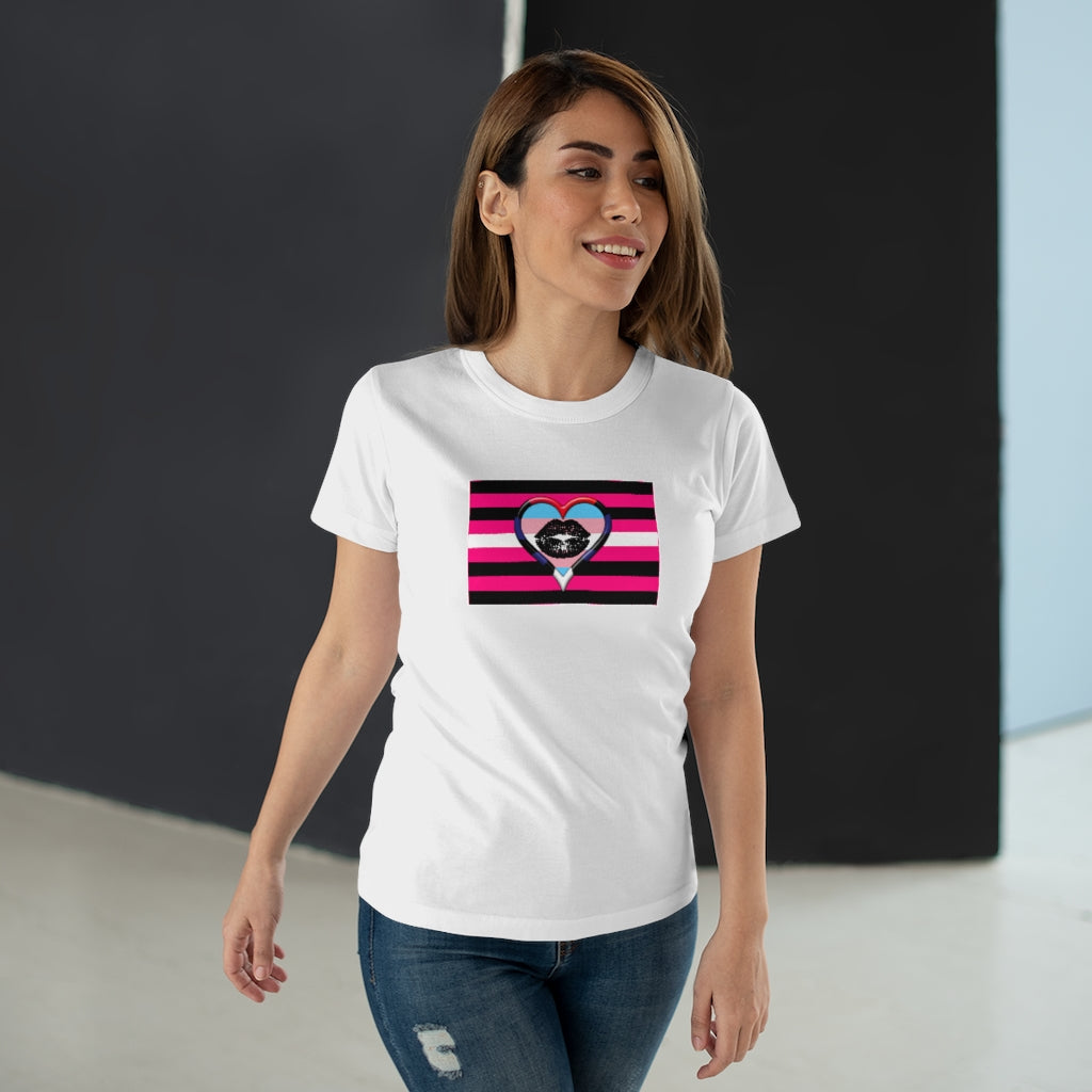 Transromantic BDSM Femme Pride heart - Fitted Jersey T-shirt XS-2xl Plus