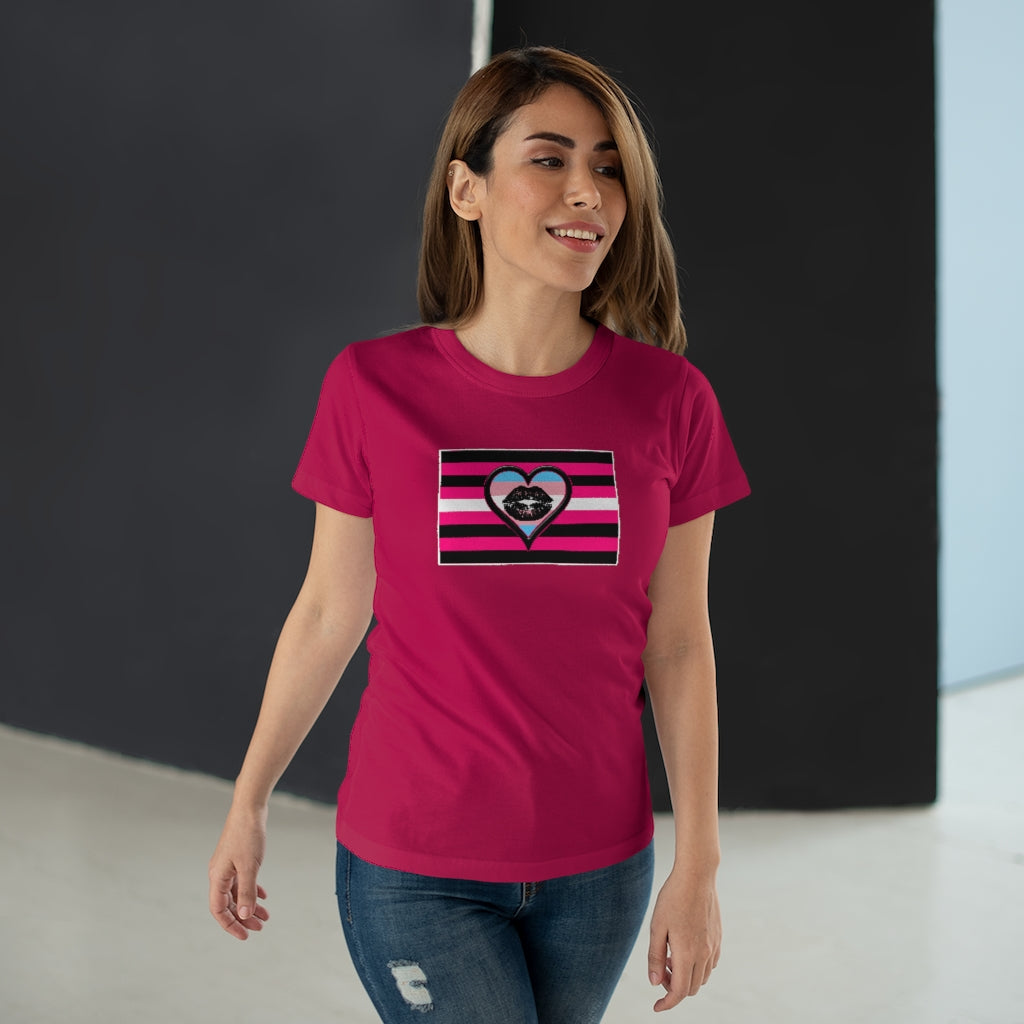 TransRomantic Queer Femme Pride Fitted Jersey T-shirt XS-3xl Plus