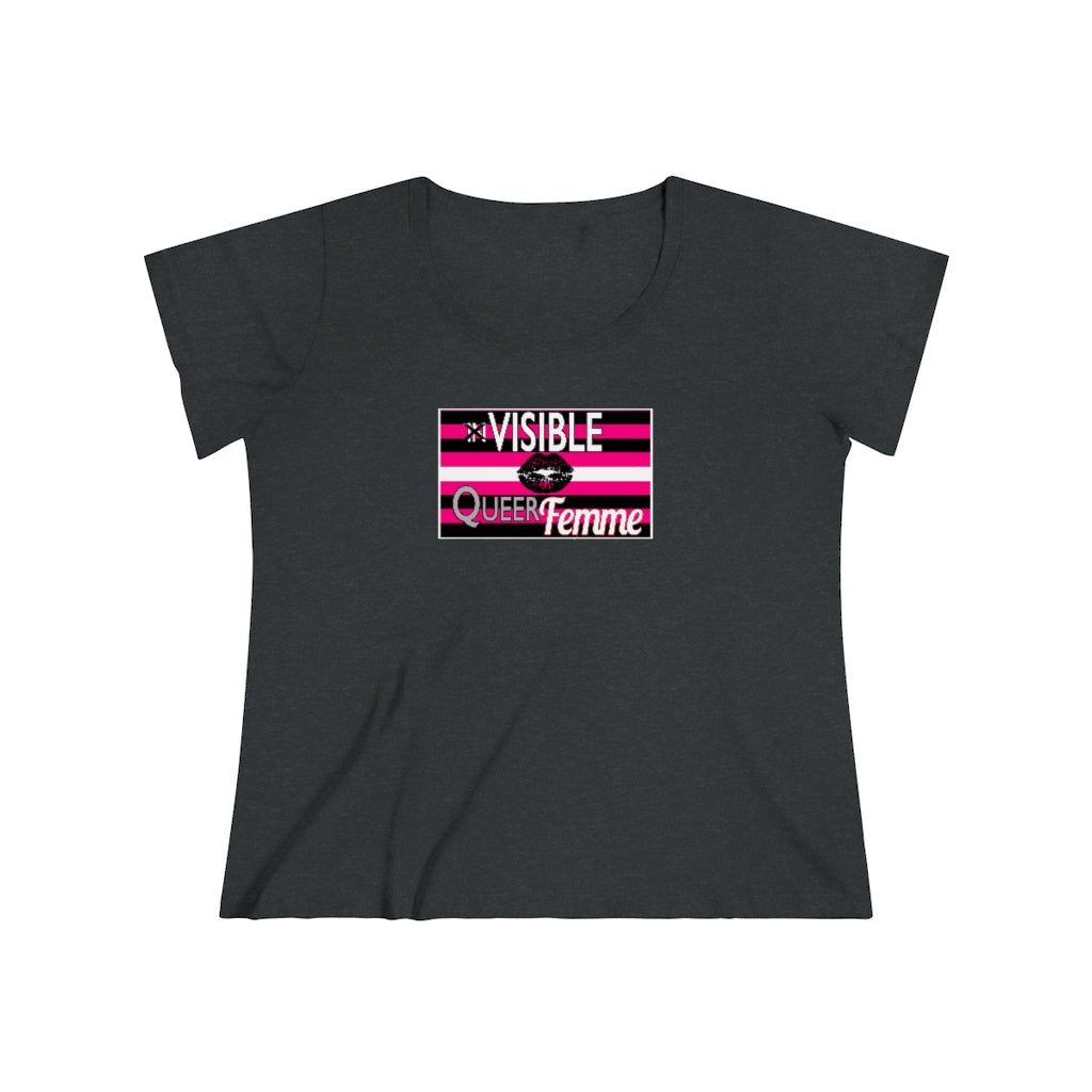 inVISIBLE Queer Femme pride t-shirt - Plus Tee, sizes 14-28