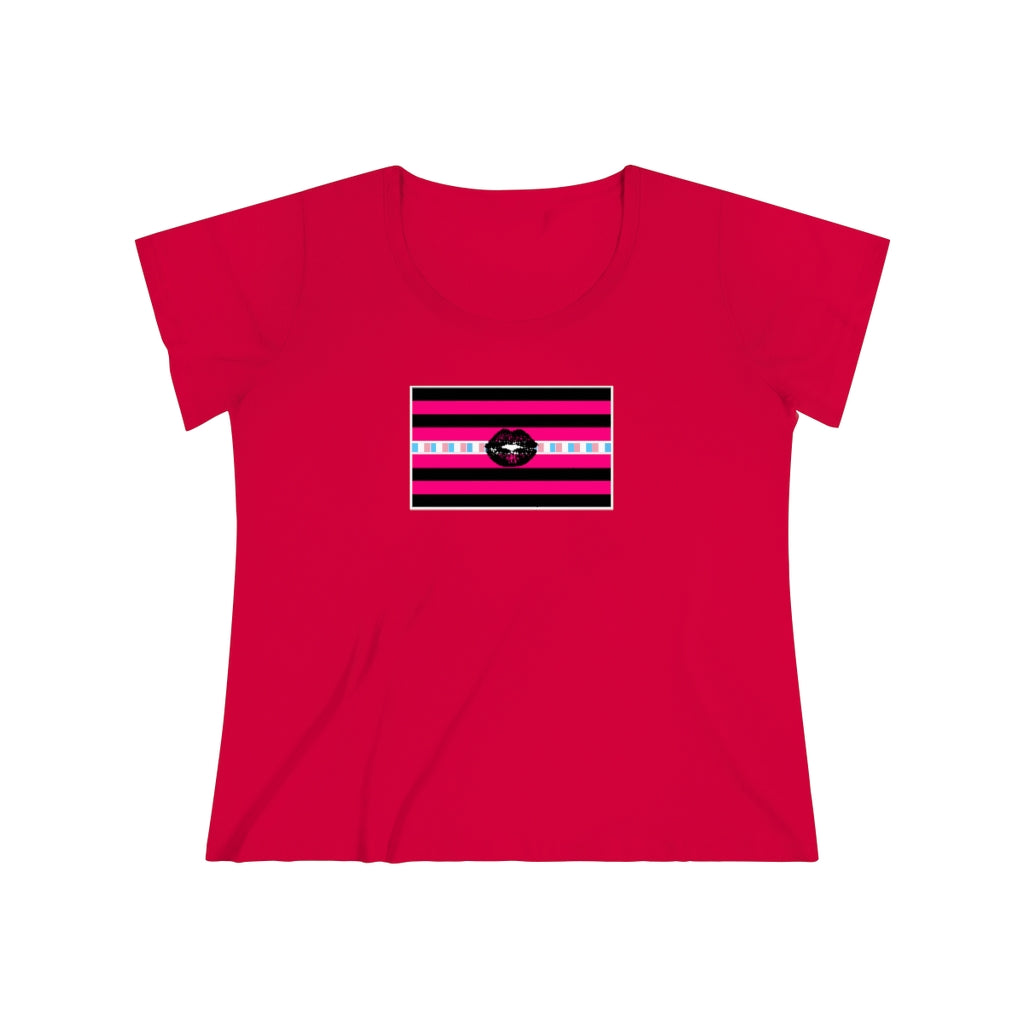 Trans Femme Pride Strip t-shirt - Curvy Cut Plus size Tee, sizes 14-28w 2xl-5xl