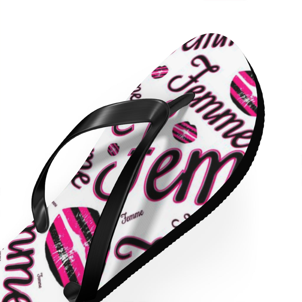 Queer Femme Pride 'Femme Toss' print Flip Flops, Sandals