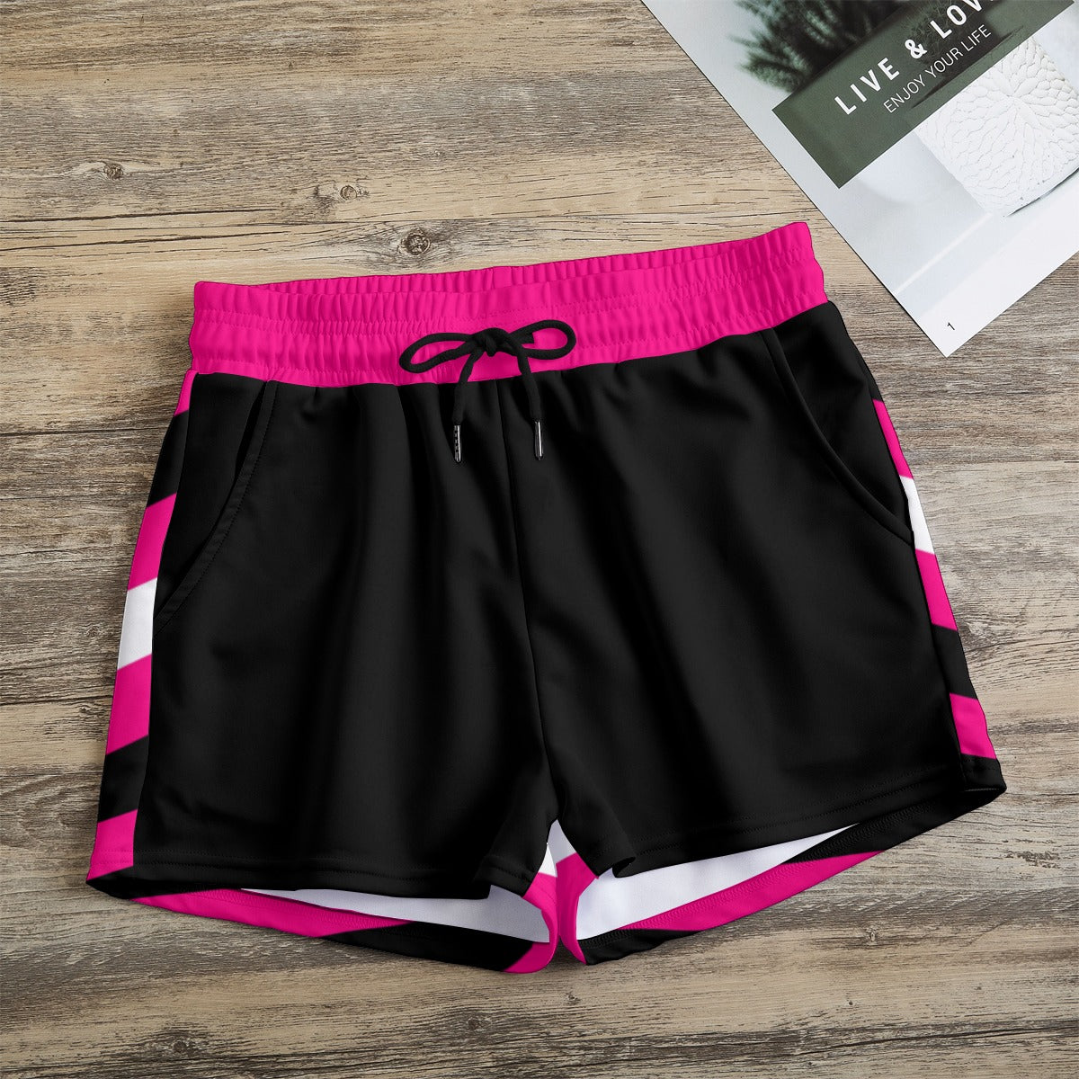 Queer Femme Pride shorts - black chevron, size XS - 2x