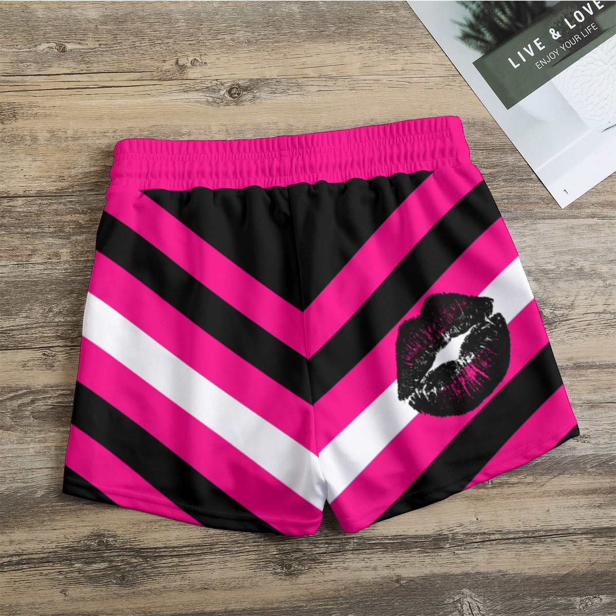 Queer Femme Pride shorts - black chevron, size XS - 2x