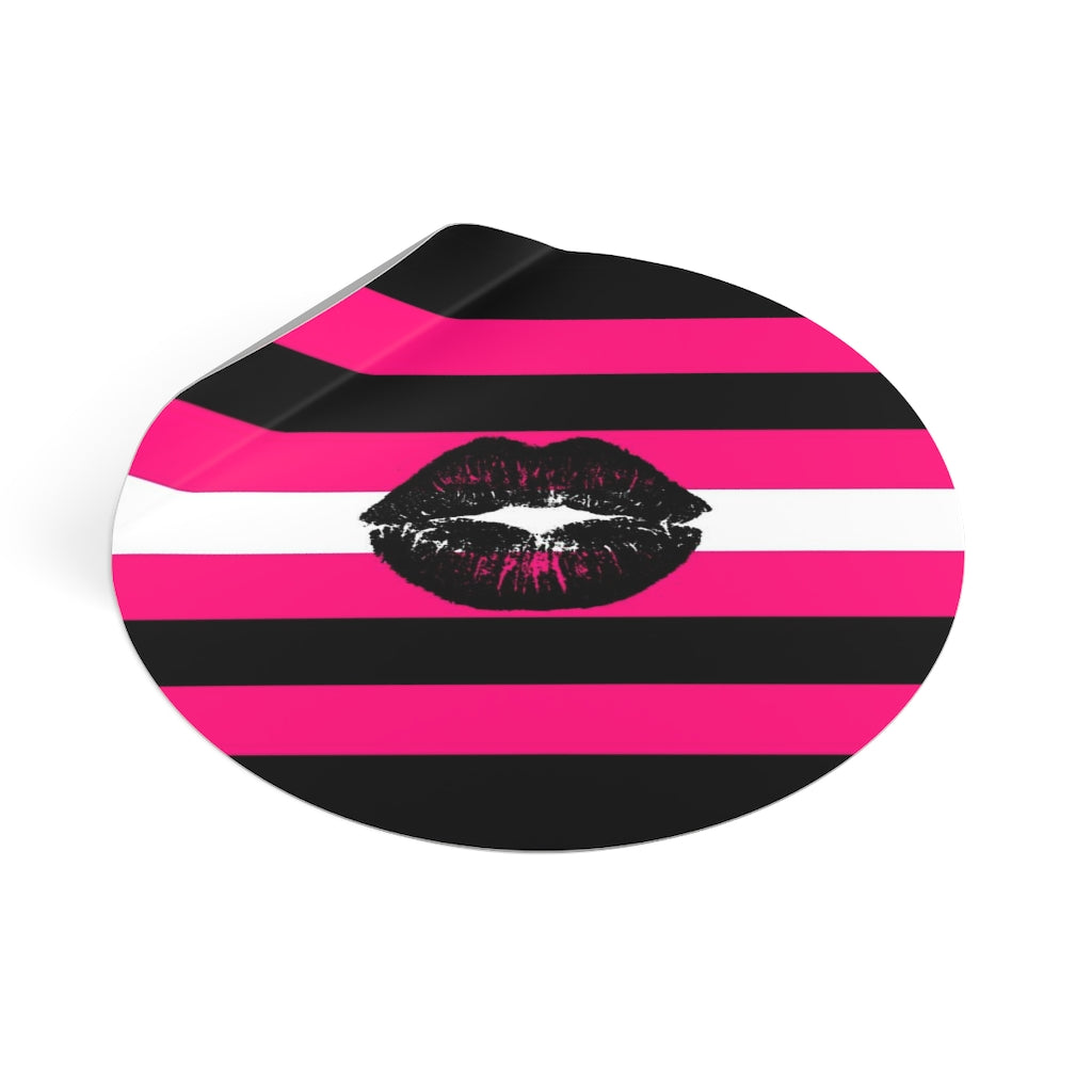 Round Vinyl Queer Femme Pride stickers - waterproof, 4 sizes