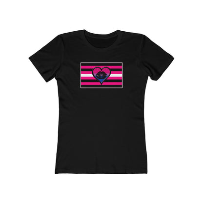 BiSexual Queer Femme Pride flag heart T-shirt - up to 2x lgbt Bi Femme Visibility