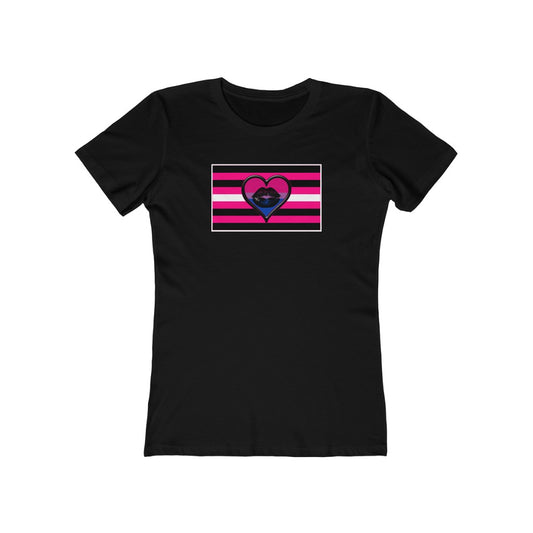 BiSexual Queer Femme Pride flag heart T-shirt - up to 2x lgbt Bi Femme Visibility