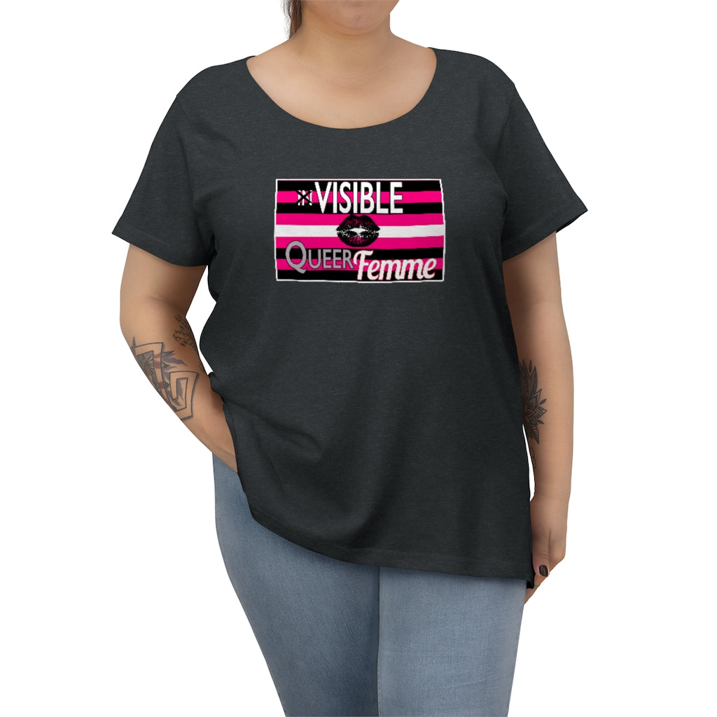 inVISIBLE Queer Femme pride t-shirt - Plus Tee, sizes 14-28