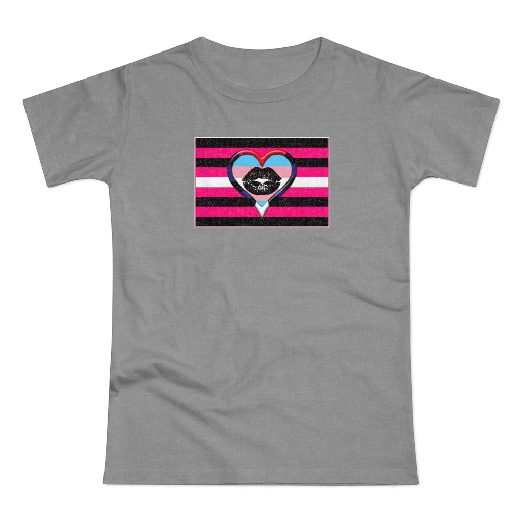 Transromantic BDSM Femme Pride heart - Fitted Jersey T-shirt XS-2xl Plus