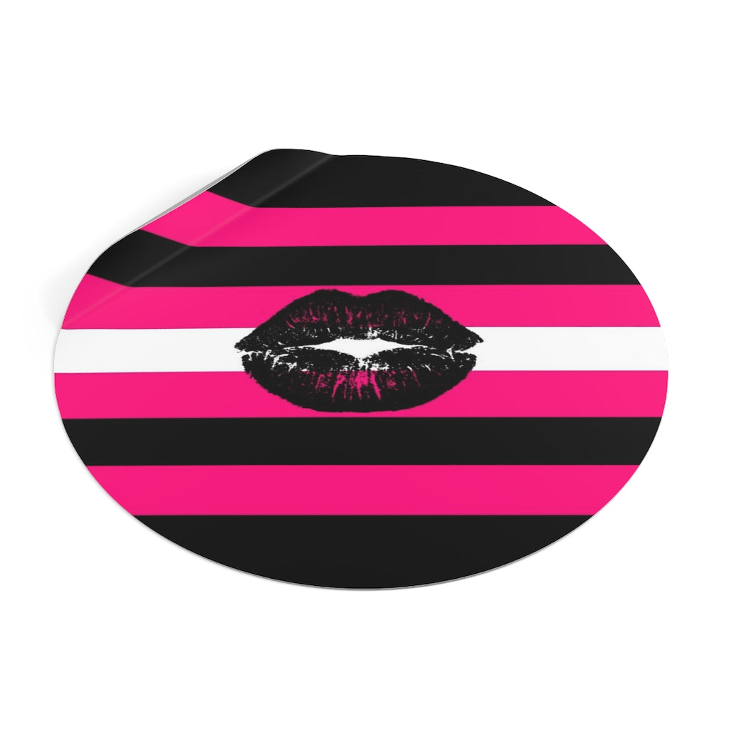 Round Vinyl Queer Femme Pride stickers - waterproof, 4 sizes