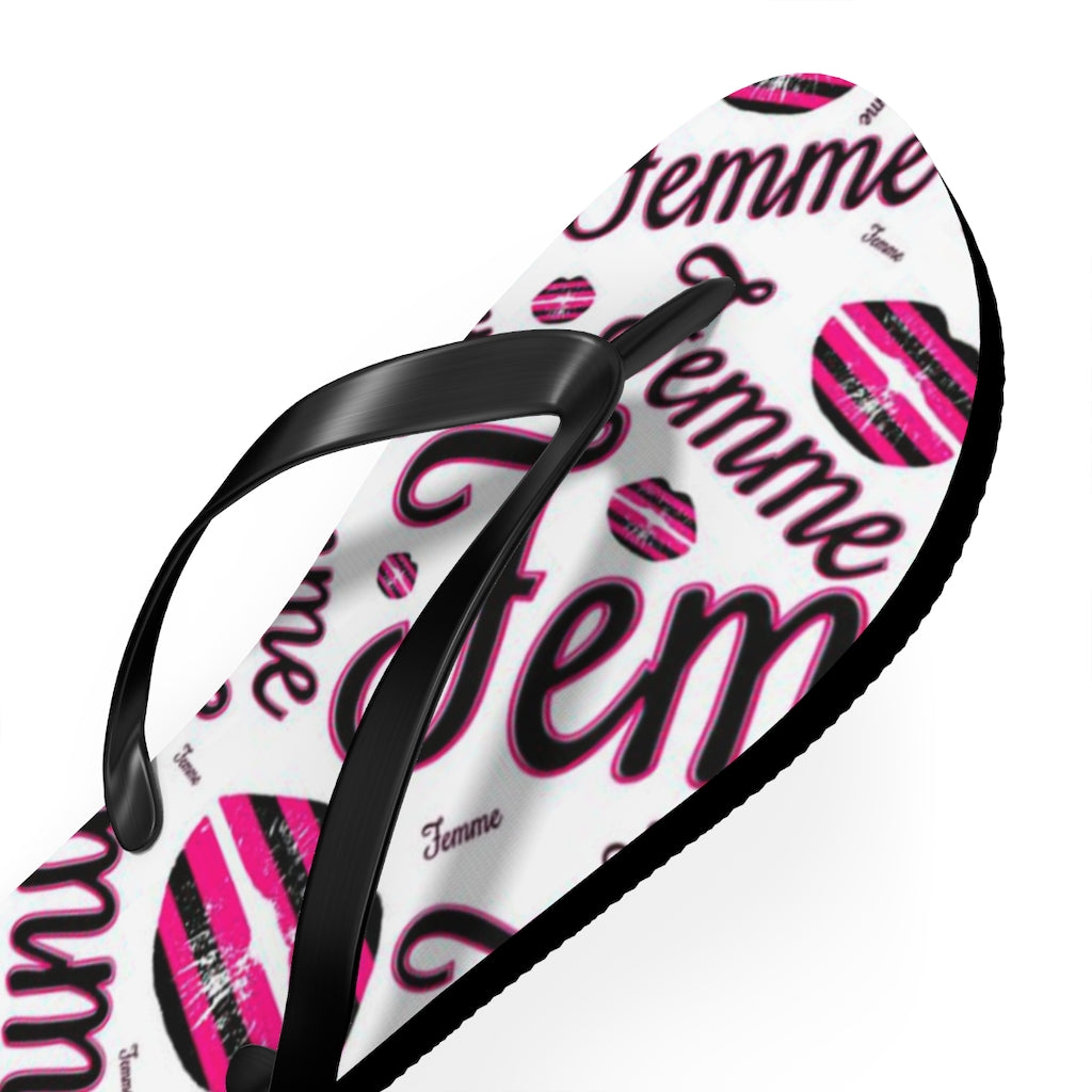 Queer Femme Pride 'Femme Toss' print Flip Flops, Sandals