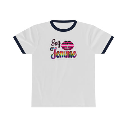 Soy Femme! Latinx Femme Sticker Print - Old-school Ringer Tee - up to 4x!