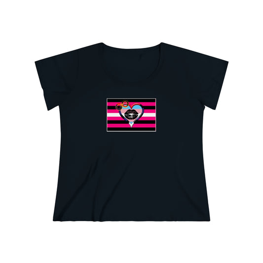 TransRomantic Poly BDSM Queer Femme pride t-shirt - Women's cut Plus Tee, sizes 14-28 2x-5x