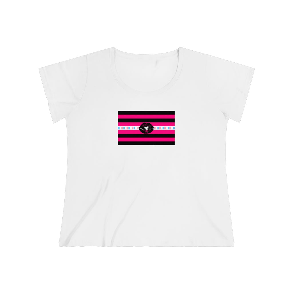 Trans Femme Pride Strip t-shirt - Curvy Cut Plus size Tee, sizes 14-28w 2xl-5xl