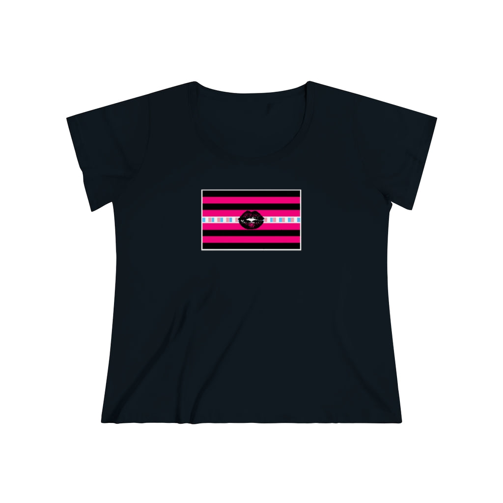 Trans Femme Pride Strip t-shirt - Curvy Cut Plus size Tee, sizes 14-28w 2xl-5xl