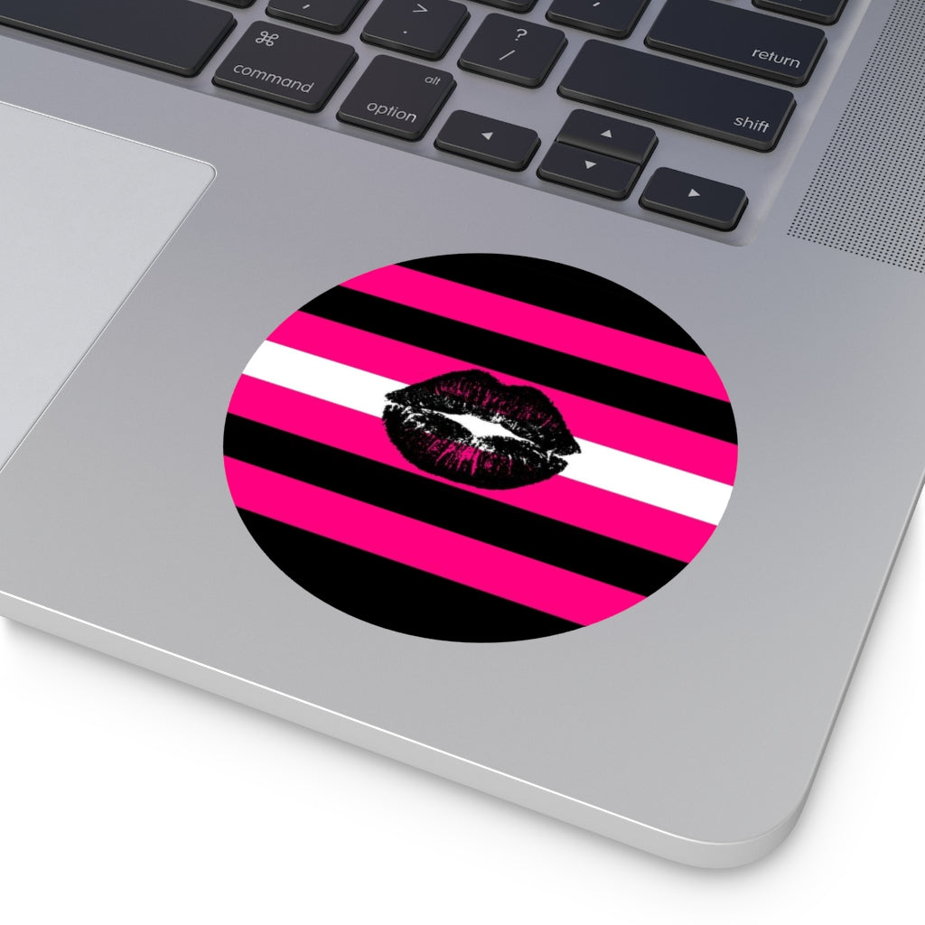 Round Vinyl Queer Femme Pride stickers - waterproof, 4 sizes