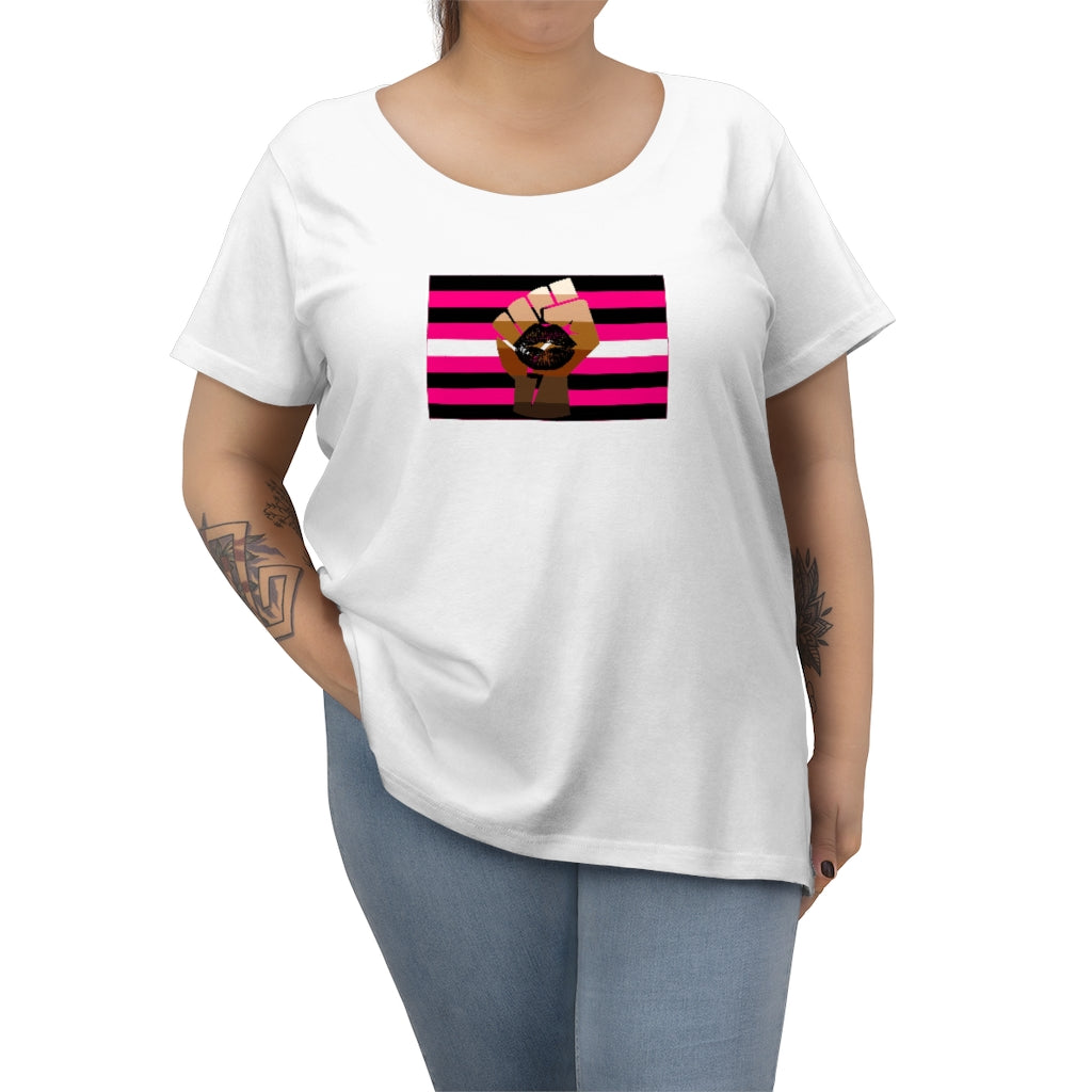 BIPOC Fist Queer Femme Pride t-shirt - Plus size Tee, sizes 14-28w