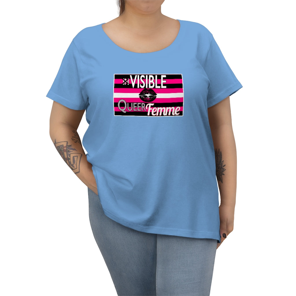 inVISIBLE Queer Femme pride t-shirt - Plus Tee, sizes 14-28