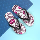 Queer Femme Pride 'Femme Toss' print Flip Flops, Sandals