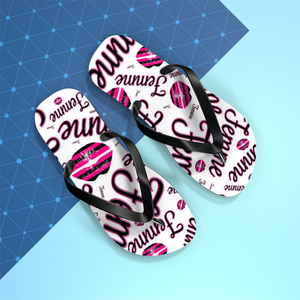 Queer Femme Pride 'Femme Toss' print Flip Flops, Sandals