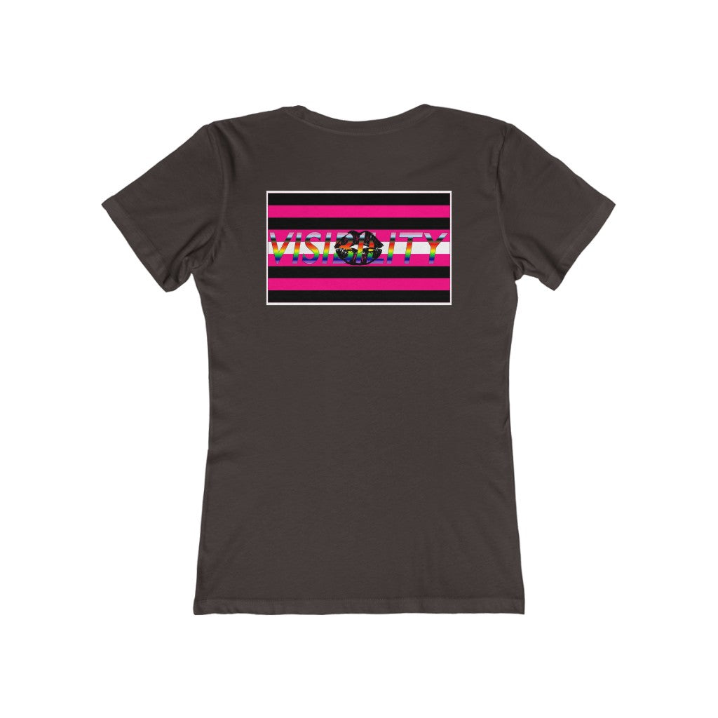 Femme-Visibility Kiss, Double Side Print T-shirt - up to 2x