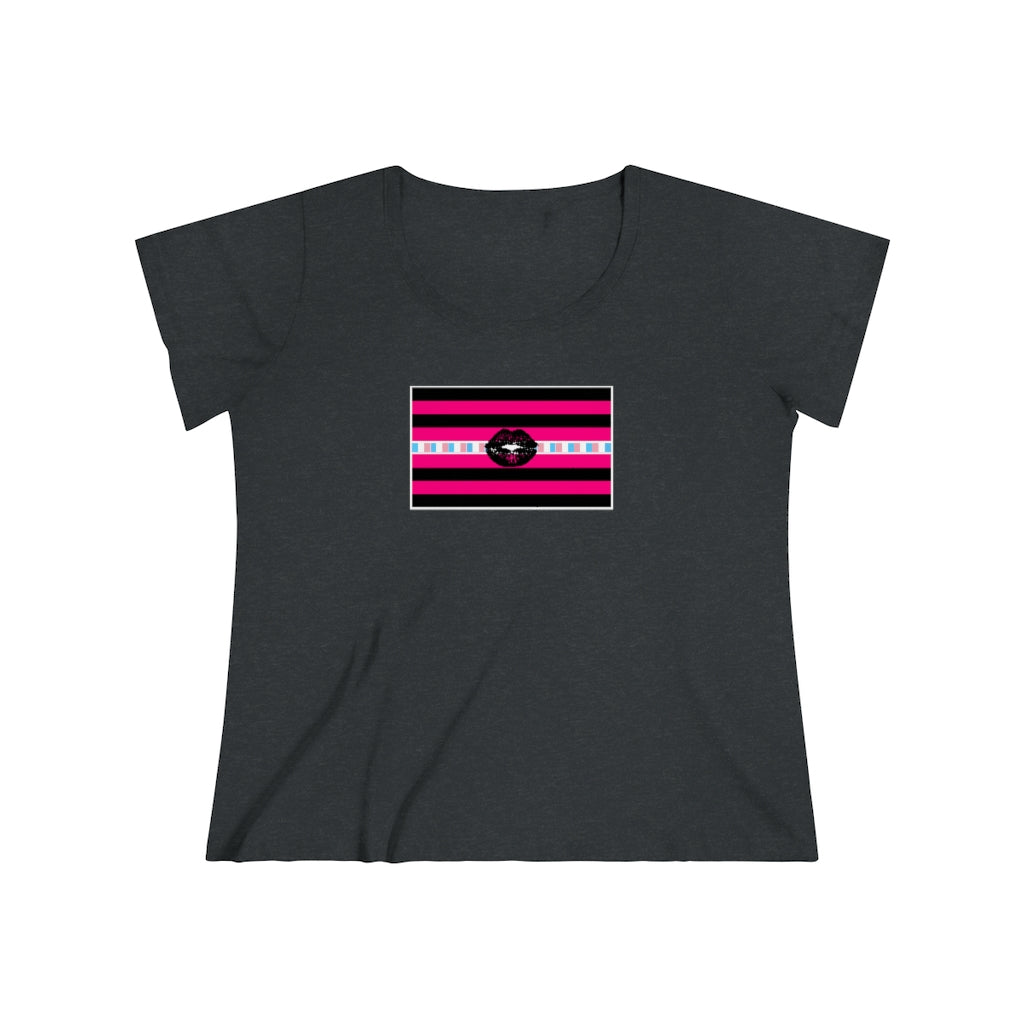 Trans Femme Pride Strip t-shirt - Curvy Cut Plus size Tee, sizes 14-28w 2xl-5xl