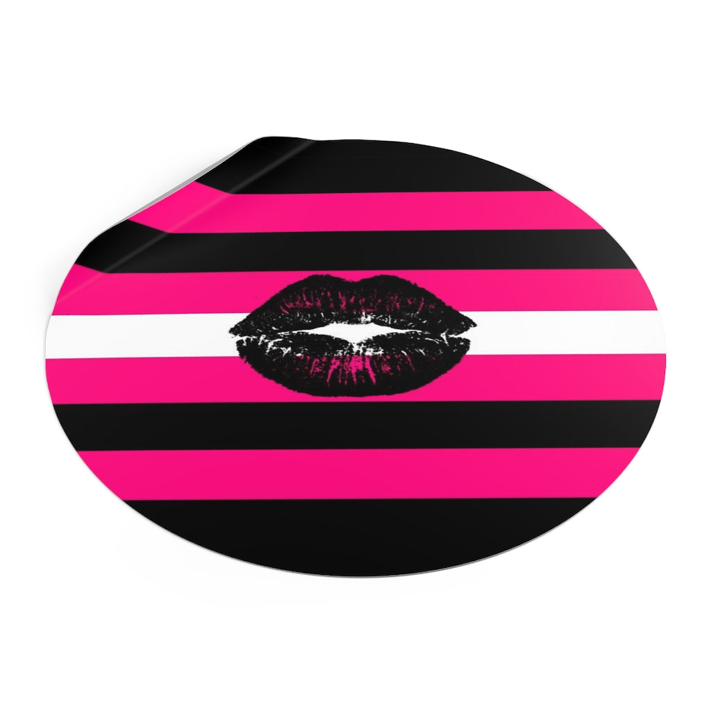 Round Vinyl Queer Femme Pride stickers - waterproof, 4 sizes