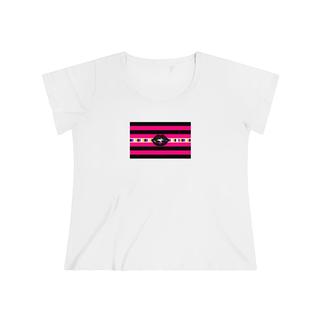 Non-Binary Femme Pride Strip t-shirt - Curvy Cut Plus size Tee, sizes 14-28w 2xl-5xl