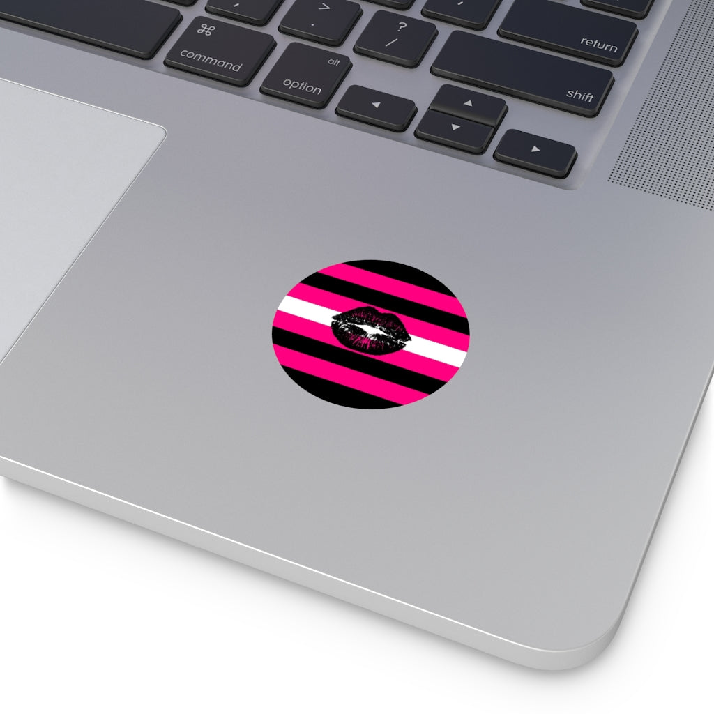 Round Vinyl Queer Femme Pride stickers - waterproof, 4 sizes