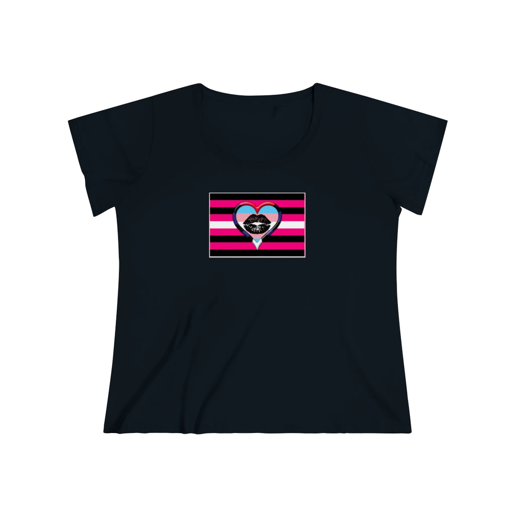 TransRomantic BDSM Queer Femme pride t-shirt - Women's cut Plus Tee, sizes 14-28 2x-5x